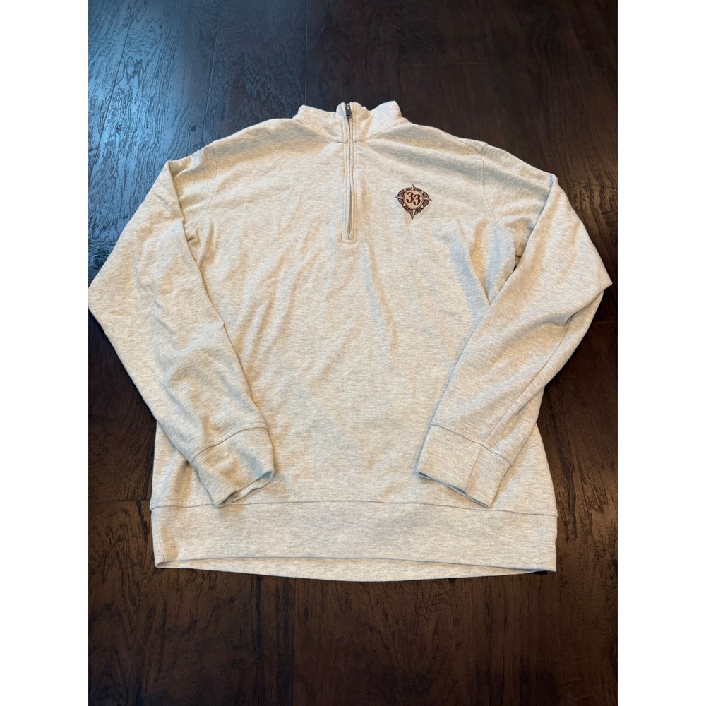 Disney Club 33 Quarter Zip Pullover Sweater Gray Heather Men's XL